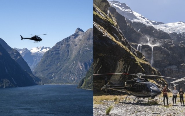 Milford Sound Heli Cruise Heli & Earnslaw Burn